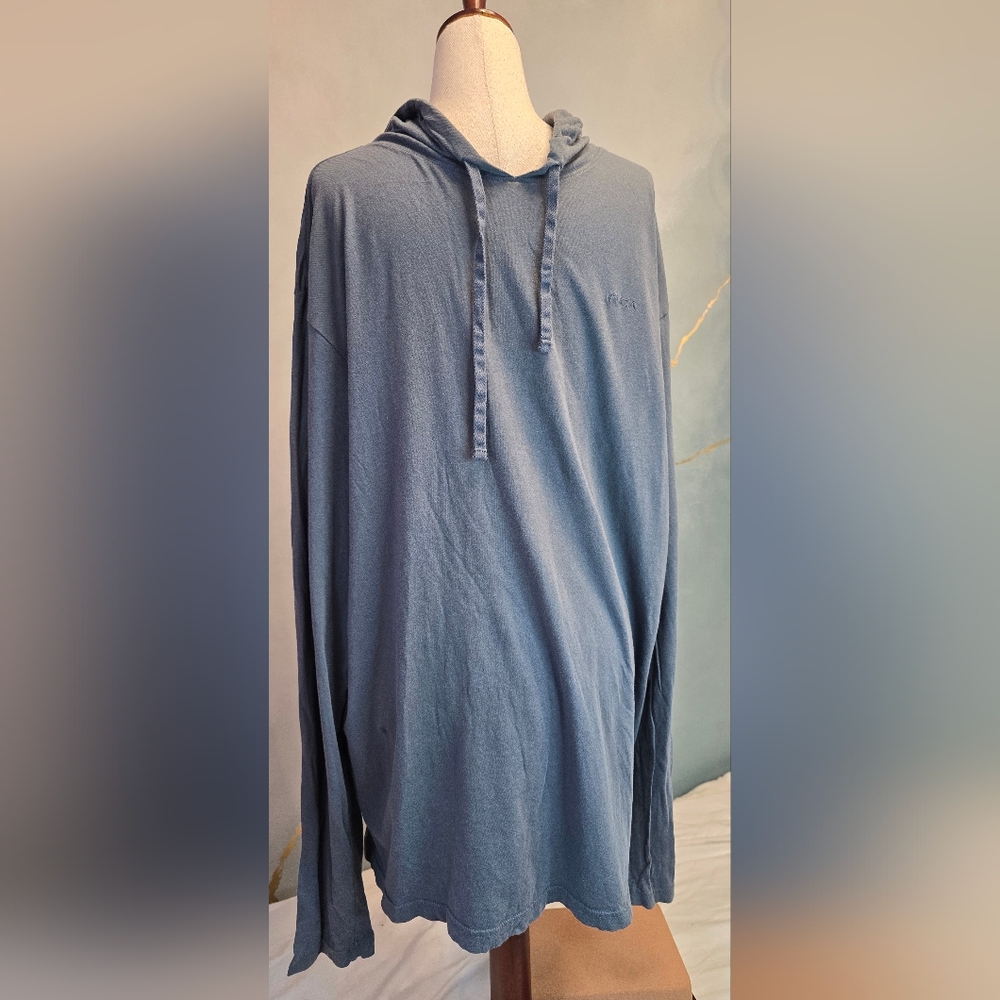 RVCA Slate Blue Lightweight T Shirt Hoodie XL